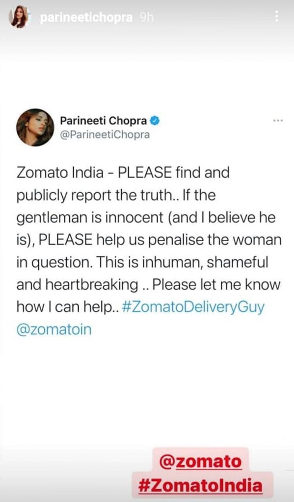 parineeti zomato