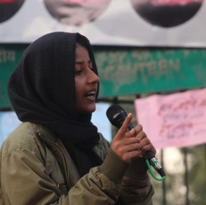 Afreen Fatima during the anti CAA protest Image Source Fraternity Movement