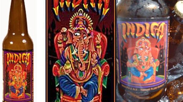 images of Hindu deities on beer bottles